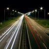 autostrada noc, droga szybkiego ruchu w nocy, wiata samochodw noc - Nocny ruch