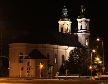 bielsko noc, architektura, budynki, bielsko-biaa, may wiede, bielskie zabytki - Koci w Biaej