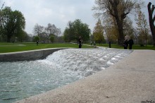 hyde park london, park w londynie, natura, ziele,  przyroda, malowniczy, wodotrysk - Wodospad