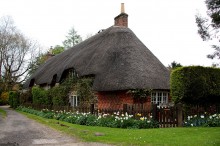 Lacock, Wiltshire, domki pokryte sianem, wie, chatki strzech kryte - Malownicza wie