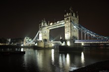 Londyn, zabytki, architektura, London, Tamiza, rzeka, most, zdjecia nocne Londynu - Tower Bridge noc