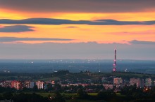 bielsko noc, panorama bielska, widok na bielsko - Widok z Dbowca