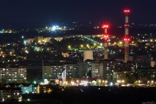 widok na osiedla bielskie noc, nocne panoramy osiedli bielskich - Karpackie i Zote any