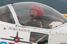 zdjcie Jurgisa Kaurysa w samolocie - Pilot Jurgis Kairys