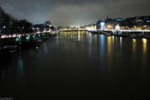panorama nad rzek - Sekwana noc