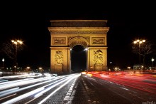 zdjcie paryskiego uku triumfalnego noc - uk Triumfalny
